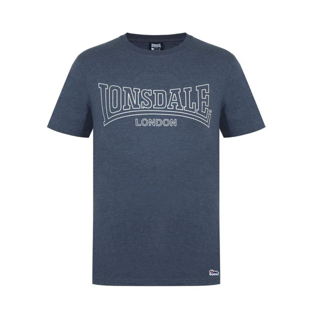 Lonsdale Mens Geometric Logo T-Shirt / Charcoal